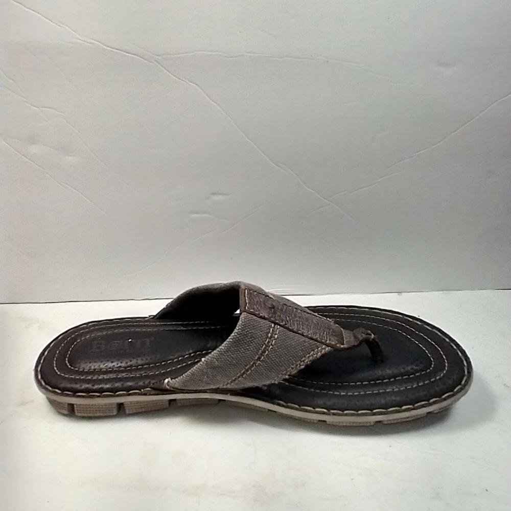 Born Cavill Leather Canvas Thong Flip Flop Sandals Men's sz 9.